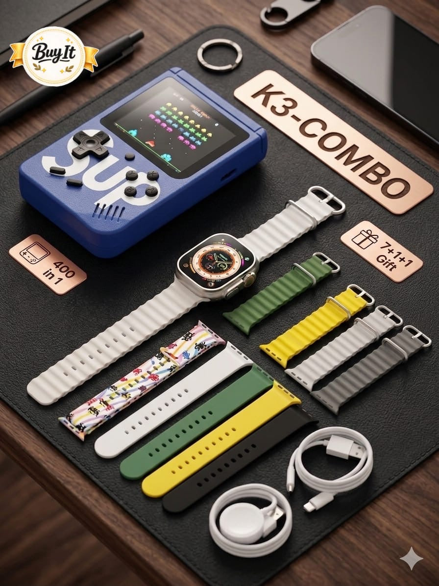 K3 Ultra Smart Watch – 7 Straps Combo