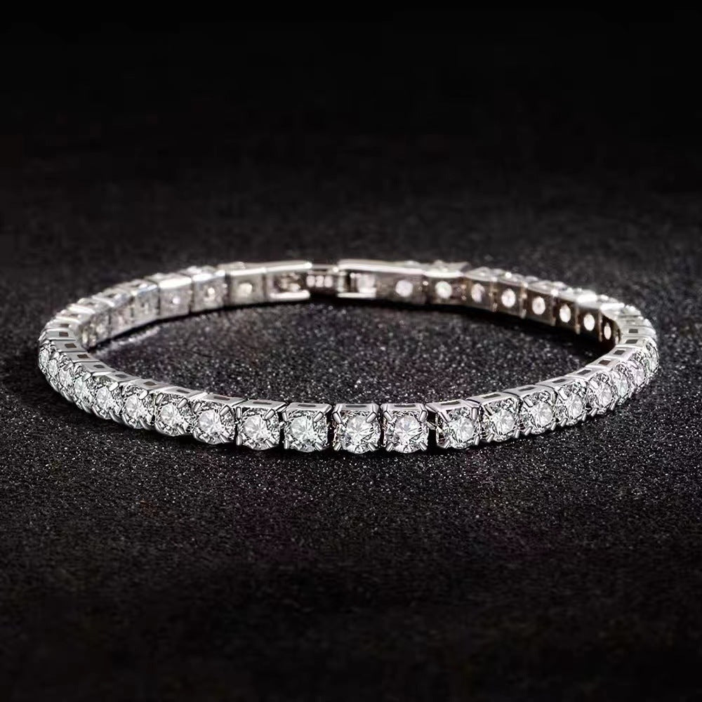 Frosted Silver Diamond Men's Bracelet