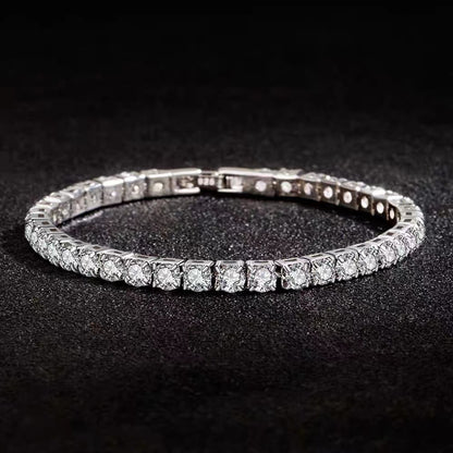 Frosted Silver Diamond Men's Bracelet