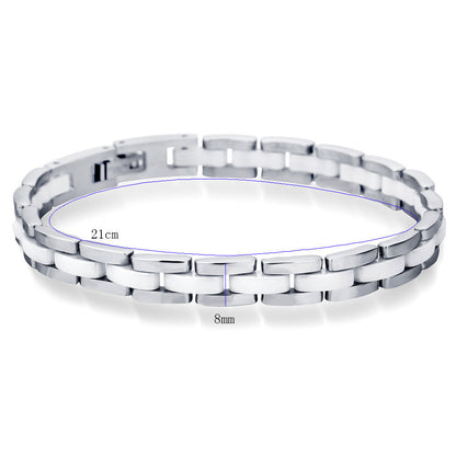 Zenith Steel | Black & White Ceramic Titanium Bracelet