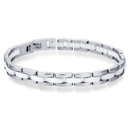 Zenith Steel | Black & White Ceramic Titanium Bracelet