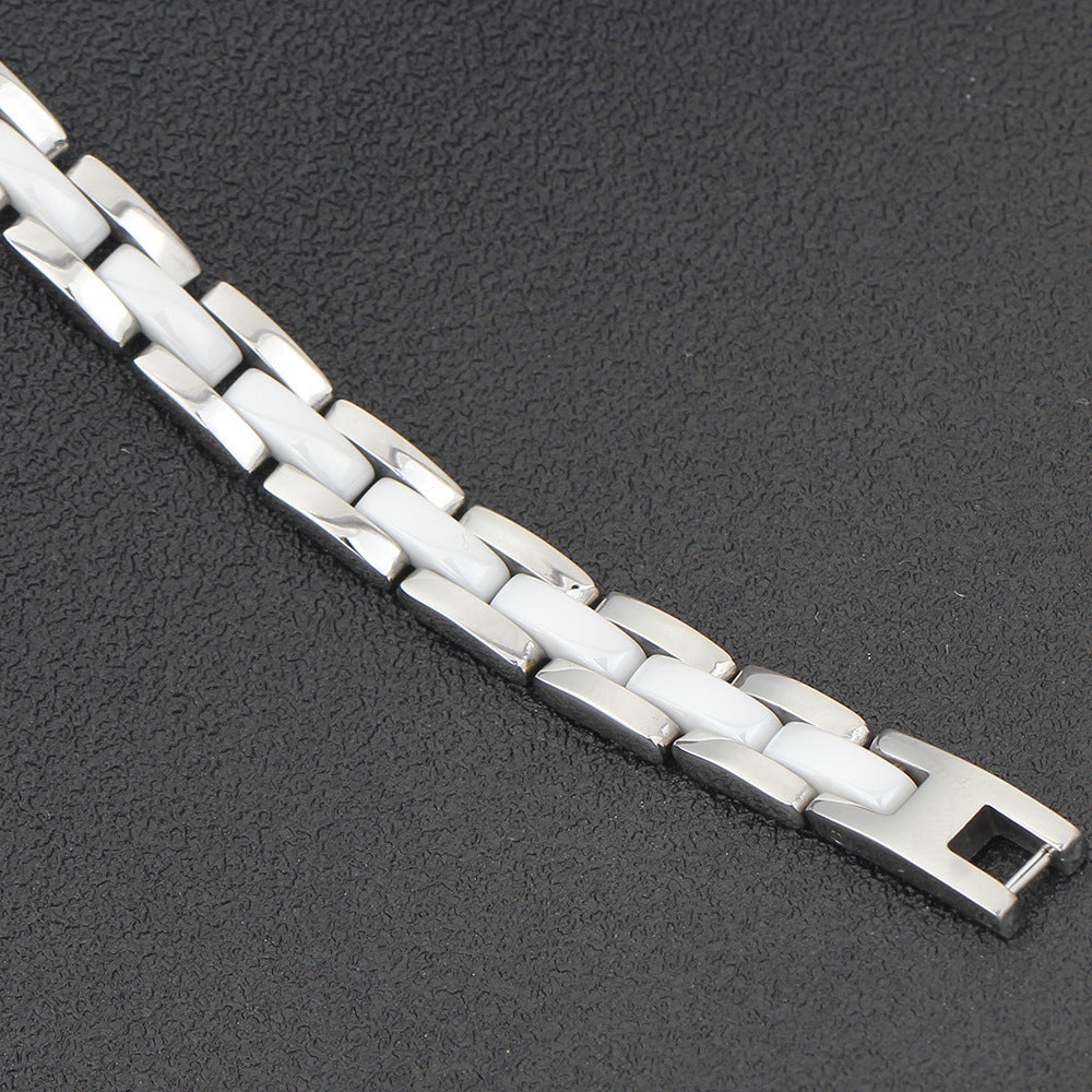 Zenith Steel | Black & White Ceramic Titanium Bracelet