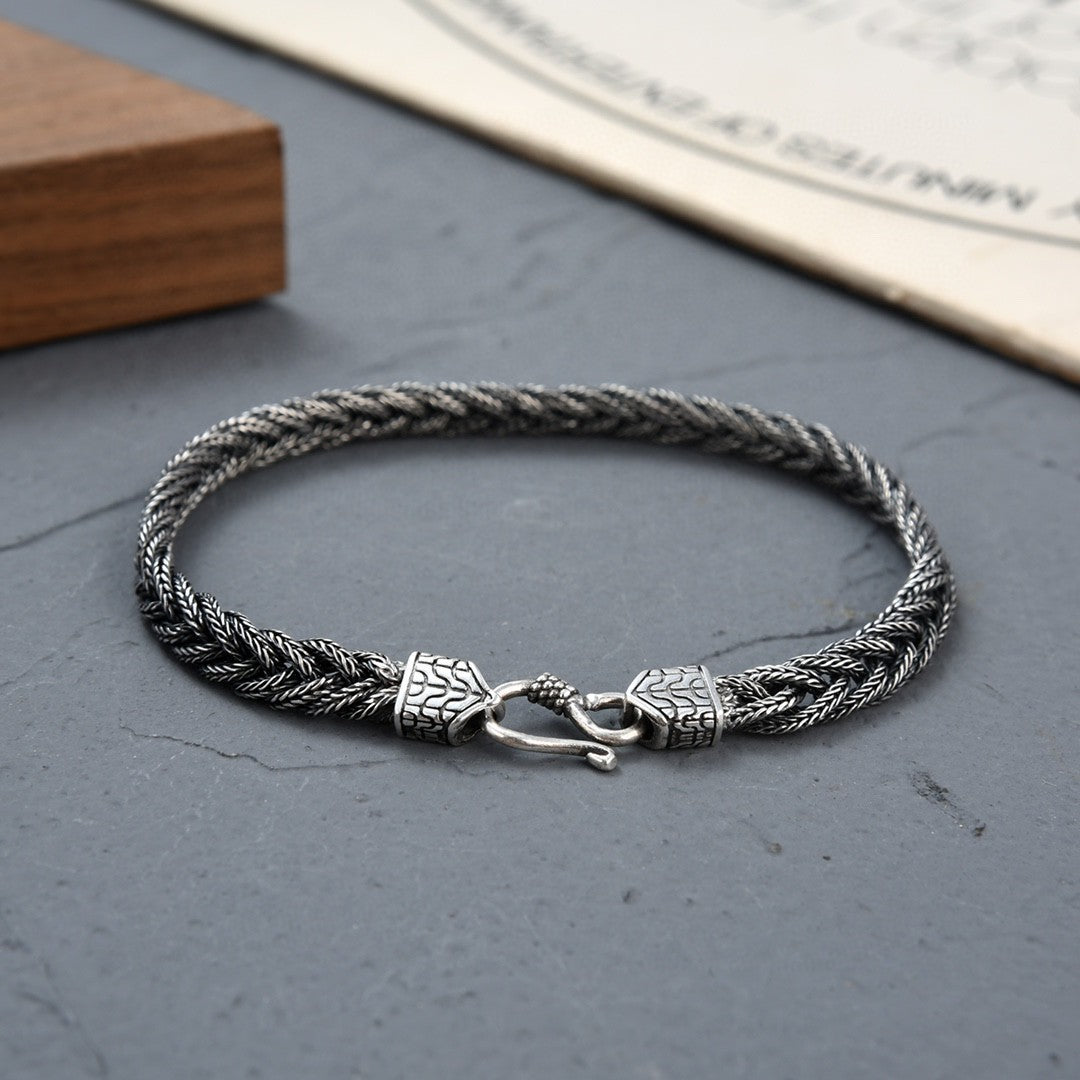 Atlas | Handwoven 925 Silver Men's Bracelet