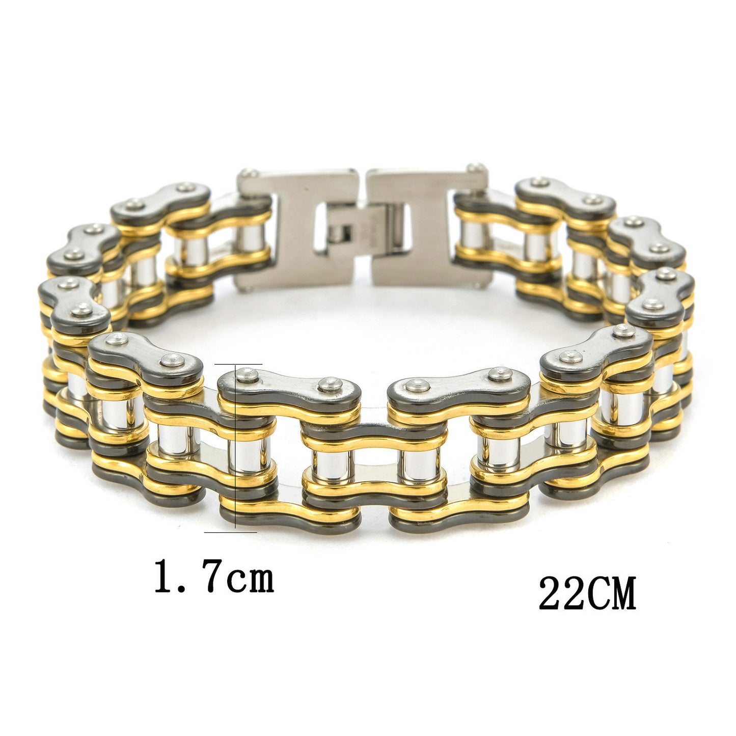 Cyclone | Black & Gold Titanium Steel Bicycle Chain Bracelet