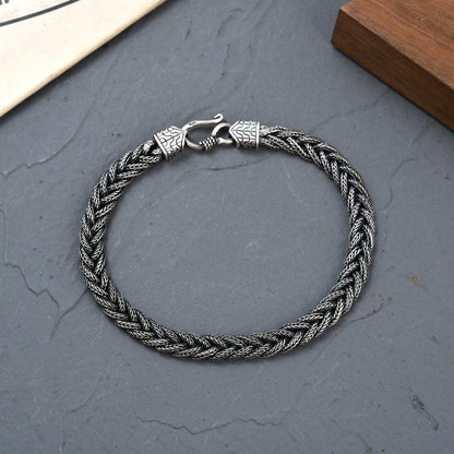 Atlas | Handwoven 925 Silver Men's Bracelet