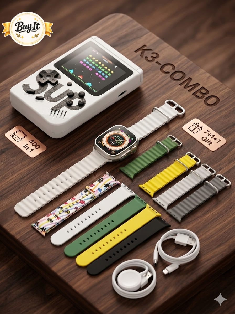 K3 Ultra Smart Watch – 7 Straps Combo