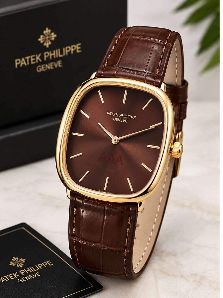 Patek Golden Ellipse Leather Straps Quartz
