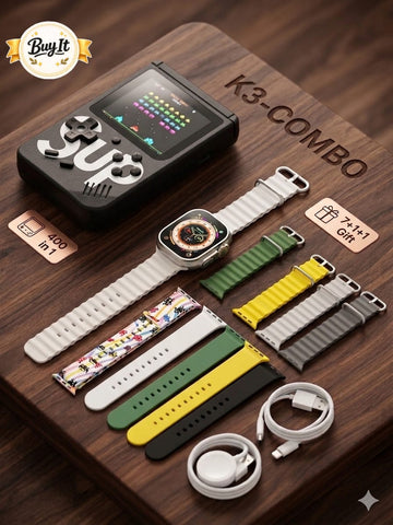 K3 Ultra Smart Watch – 7 Straps Combo