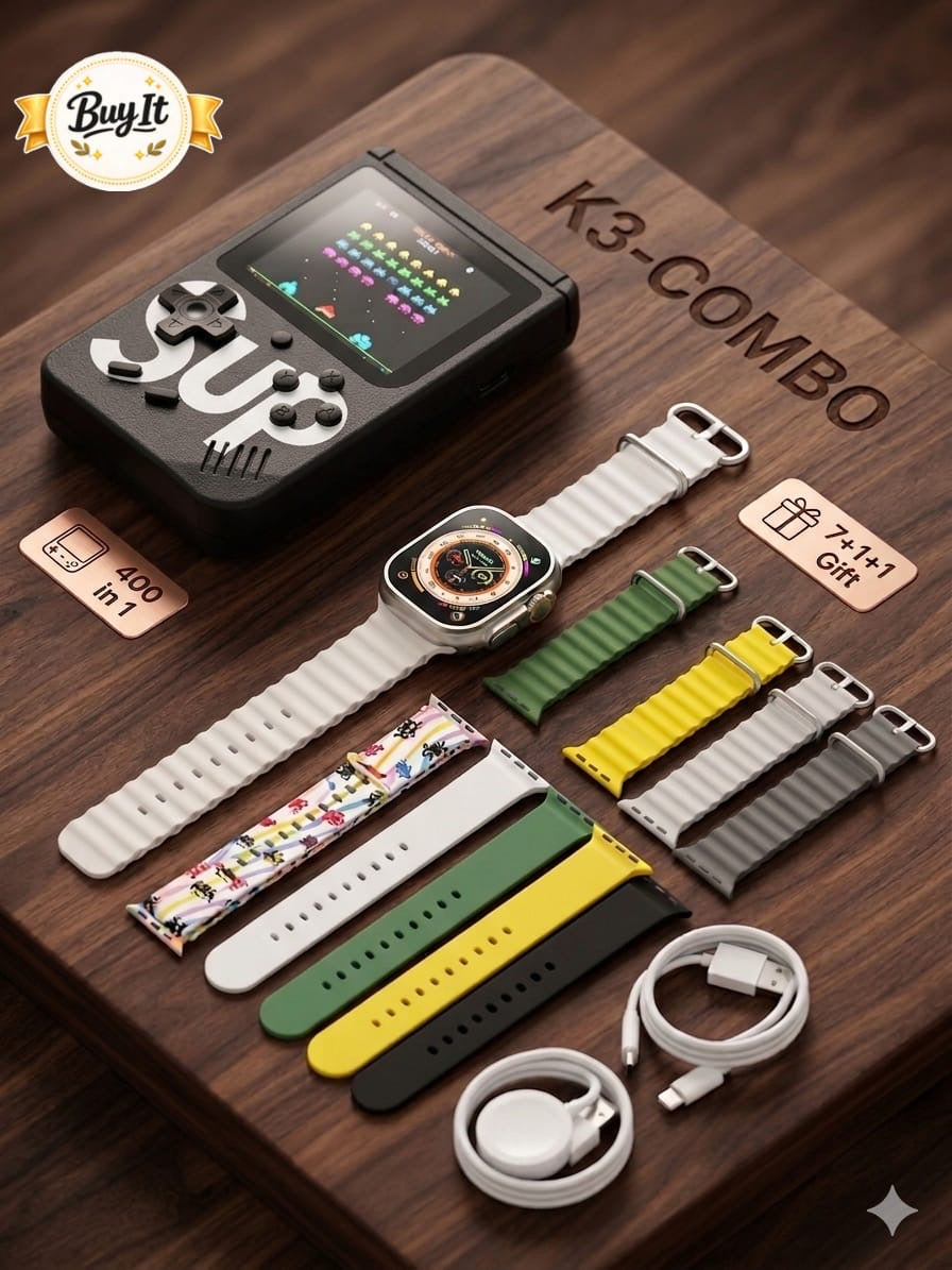 K3 Ultra Smart Watch – 7 Straps Combo