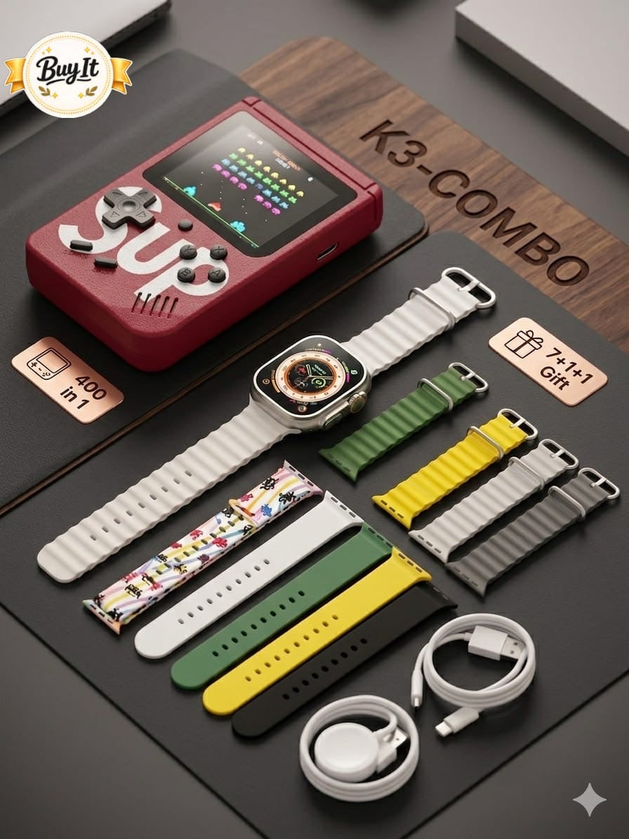K3 Ultra Smart Watch – 7 Straps Combo