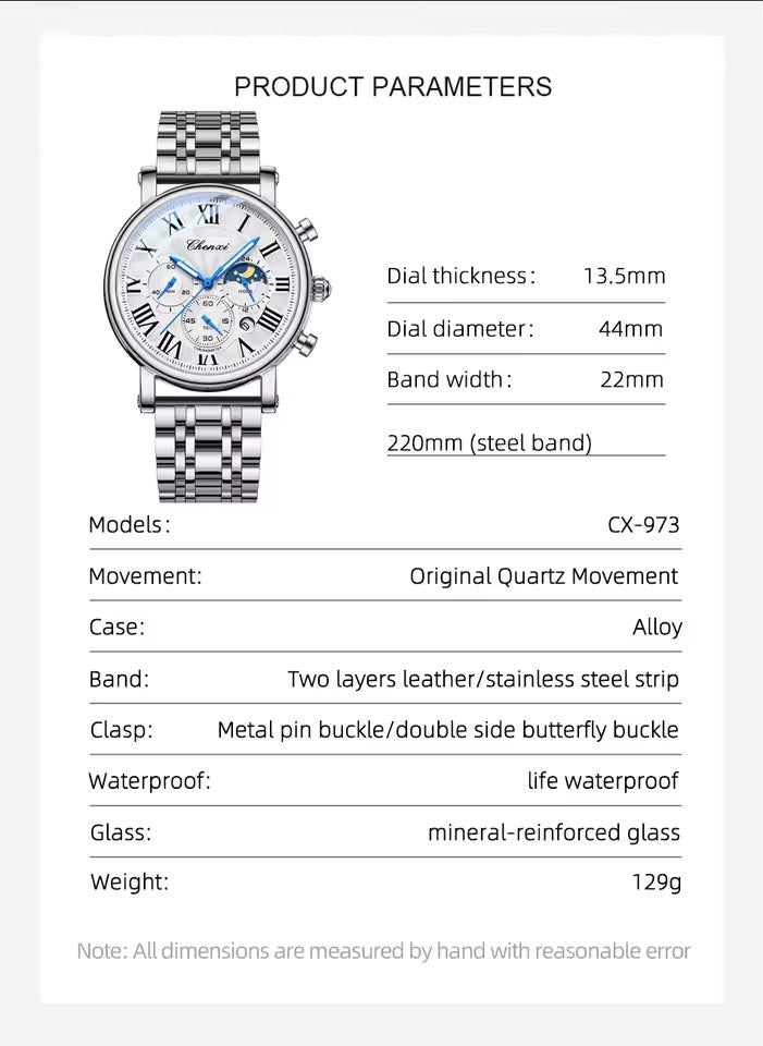 CHENXI Original Watch – Men’s Roman Collection ⌚✨