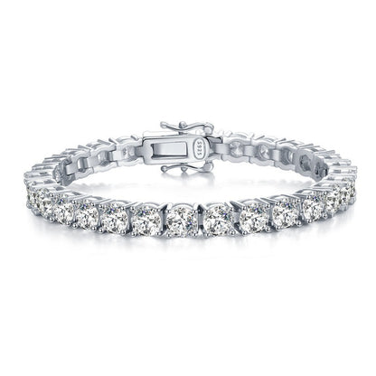 Frosted Silver Diamond Men's Bracelet