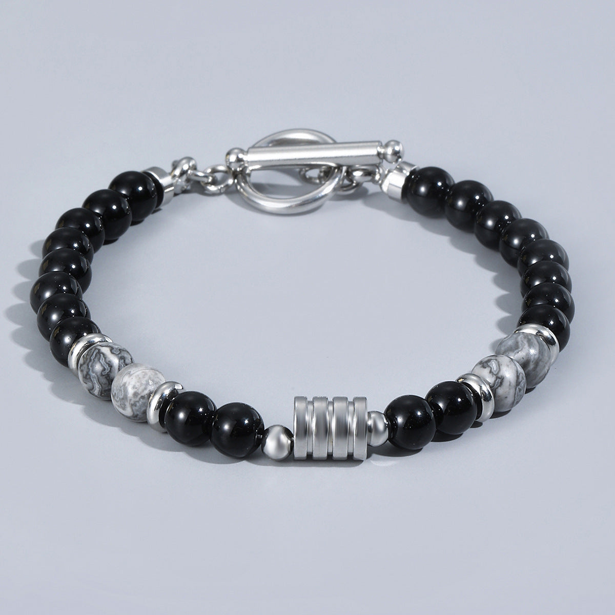 Orion | Black Tiger Eye & Stone Beaded Bracelet for Men