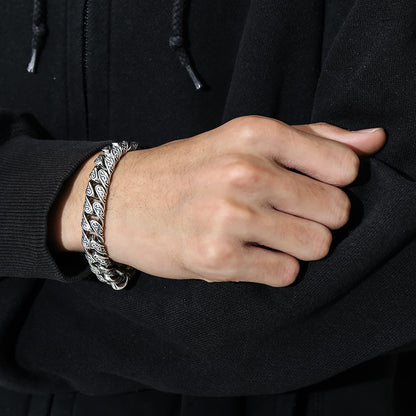 Zephyr | Silver-Plated Men's Bracelet with Bold Pattern